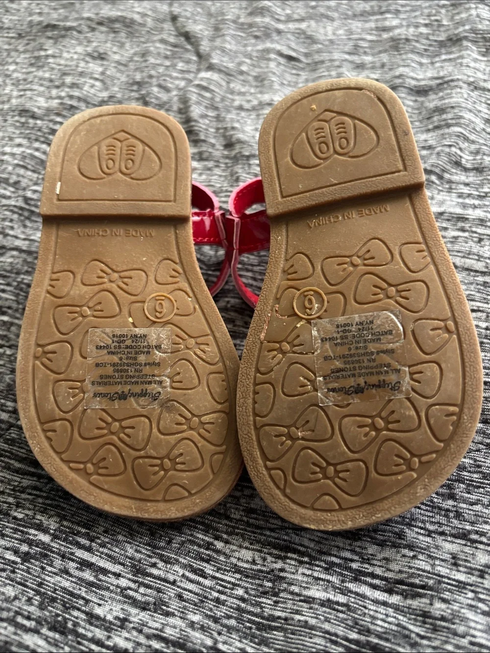Girls' Red Flower Braided Strap Sandals - Kids Summer Footwear